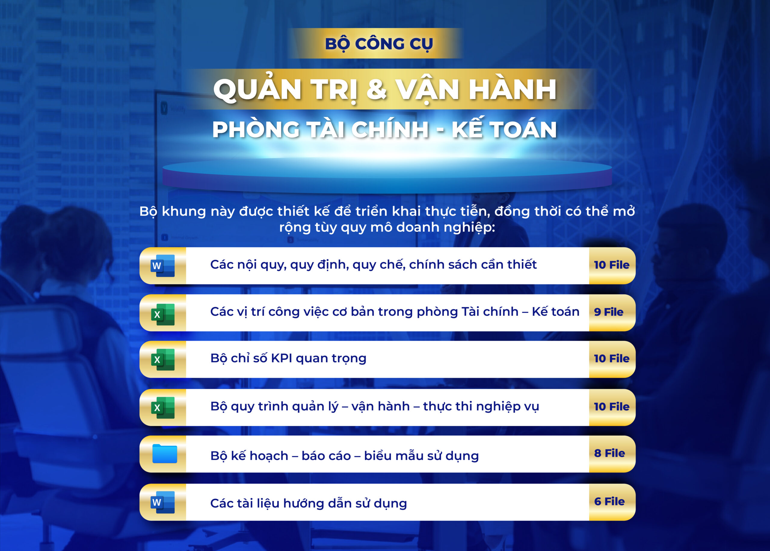 Bộ công cụ quản trị vận hành phòng tài chính kế toán